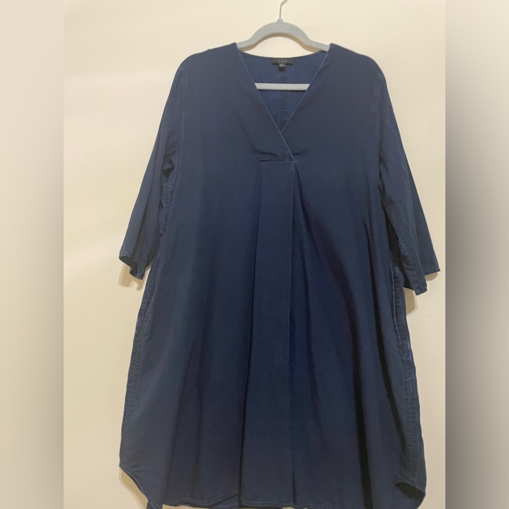 COS Women's Blue V-Neck Top